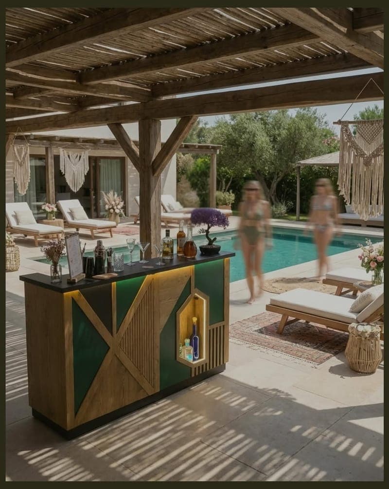 קוקטייל טרופי עם קישוט פירות